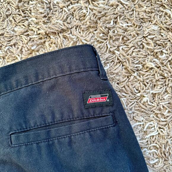 Dickies Black Faded Chino Pants Logo Workwear Mens 34x32 - Picture 3 of 13
